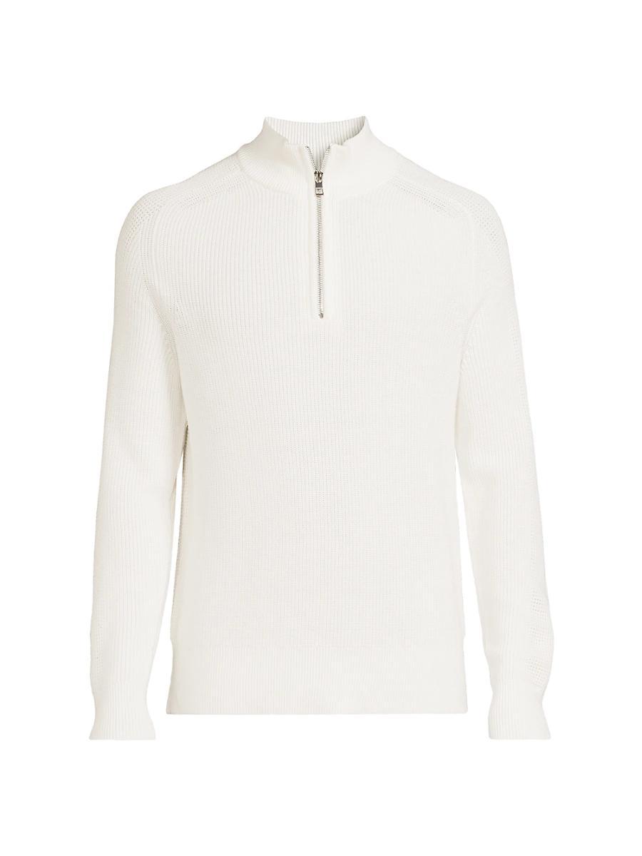 Mens Mixed Stitch Quarter-Zip Sweater Product Image