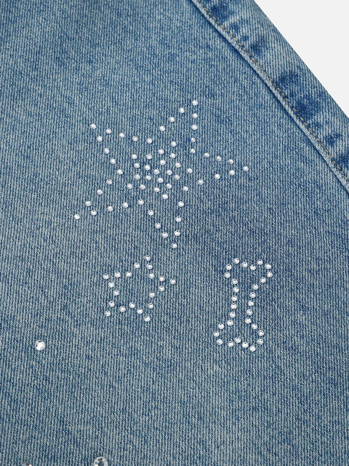 Aelfric Eden Hotfix Rhinestone Super Baggy Barrel Jeans Female Product Image