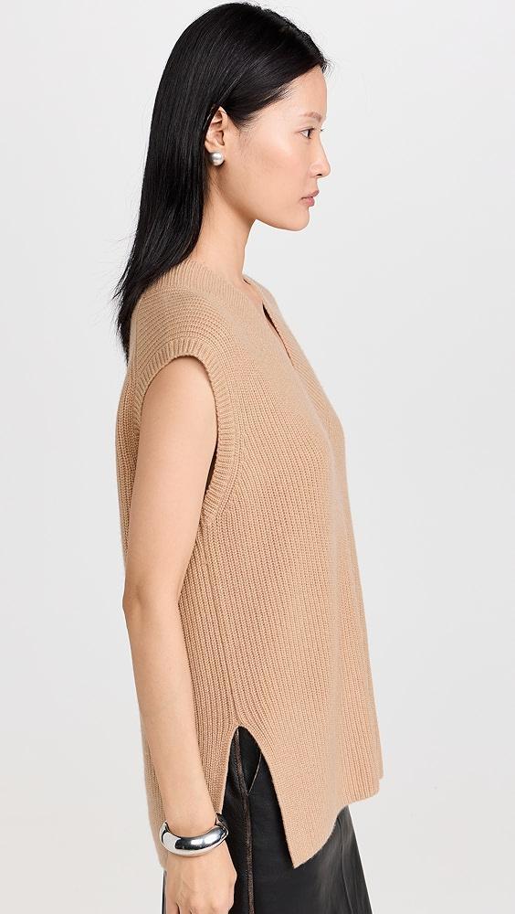 Vince Ribbed V Neck Vest | Shopbop Product Image