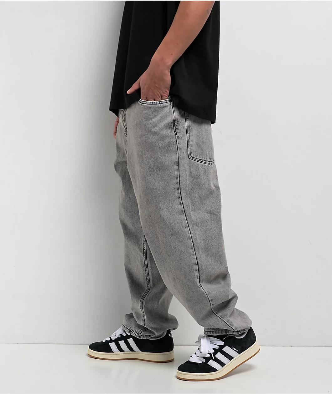 Empyre Grey Wash Ultra Loose Skate Jeans Product Image