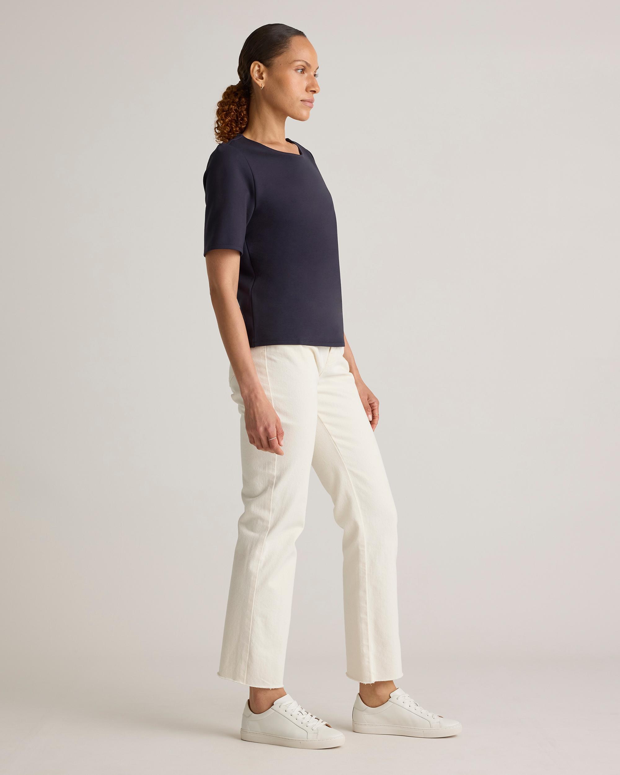 Quince | Women's Ultra-Stretch Ponte Short Sleeve Top Size XS, Rayon Product Image