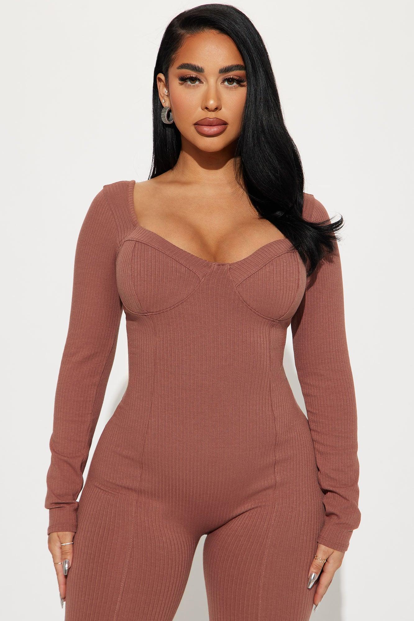Been That Way Padded Jumpsuit - Mocha Product Image