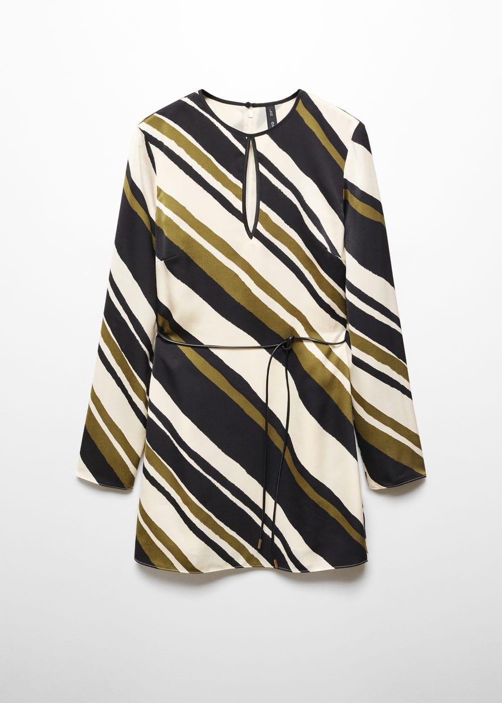 Mango Womens Belt Striped Dress Product Image