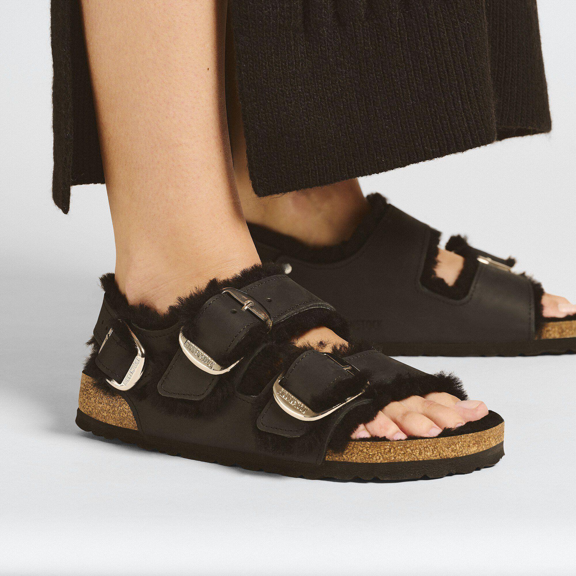 Milano Big Buckle Shearling Natural Leather Oiled Product Image