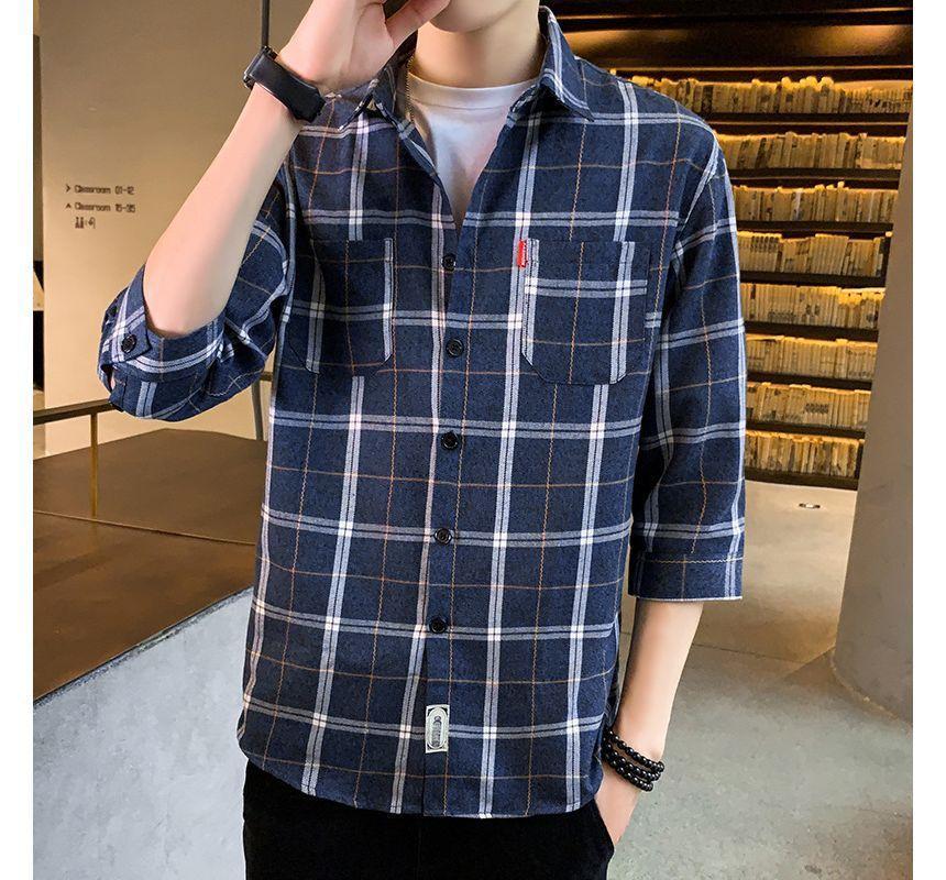 Long-Sleeve Plaid Shirt Product Image
