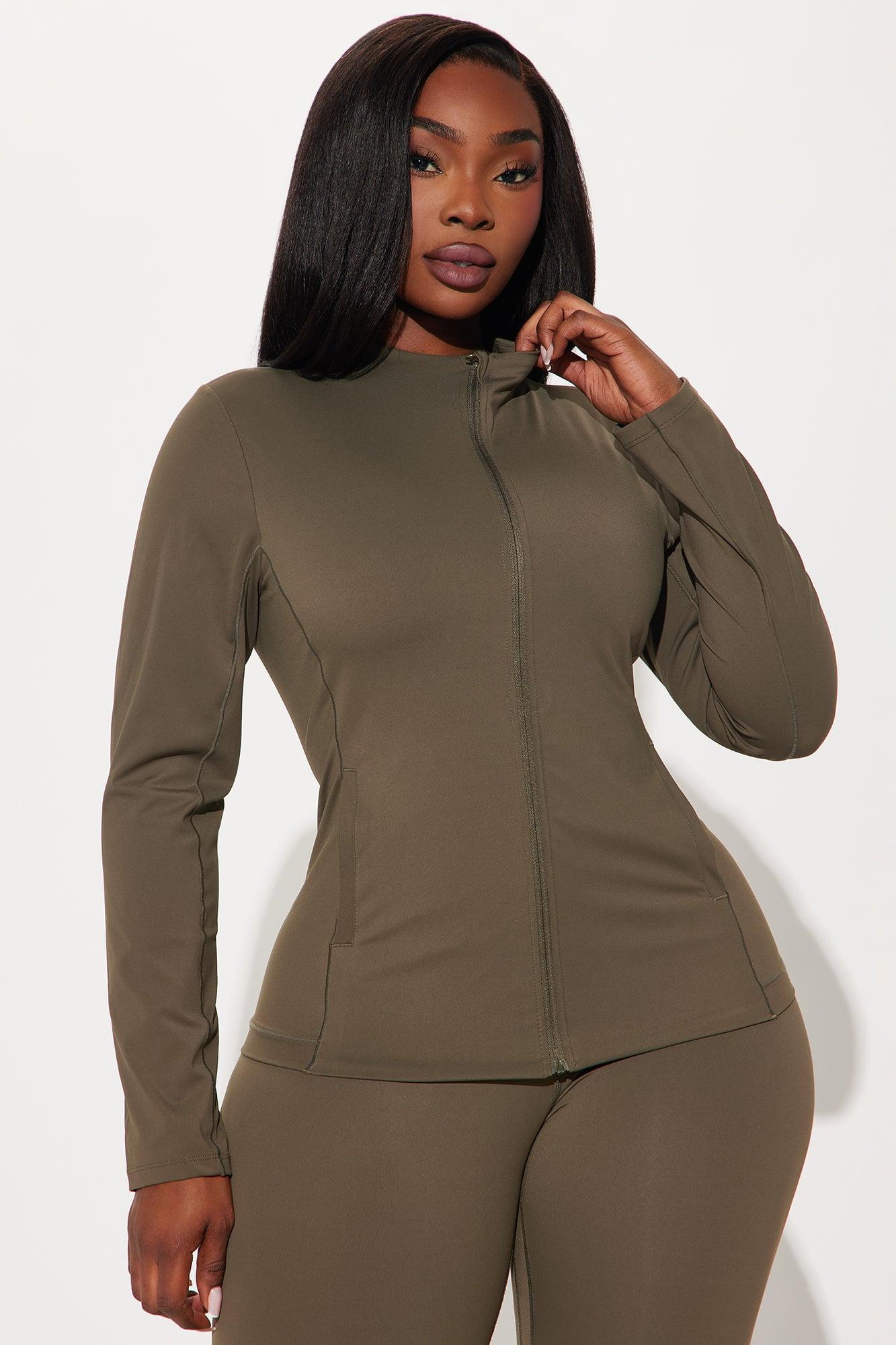 Get Right Active Jacket - Olive Product Image