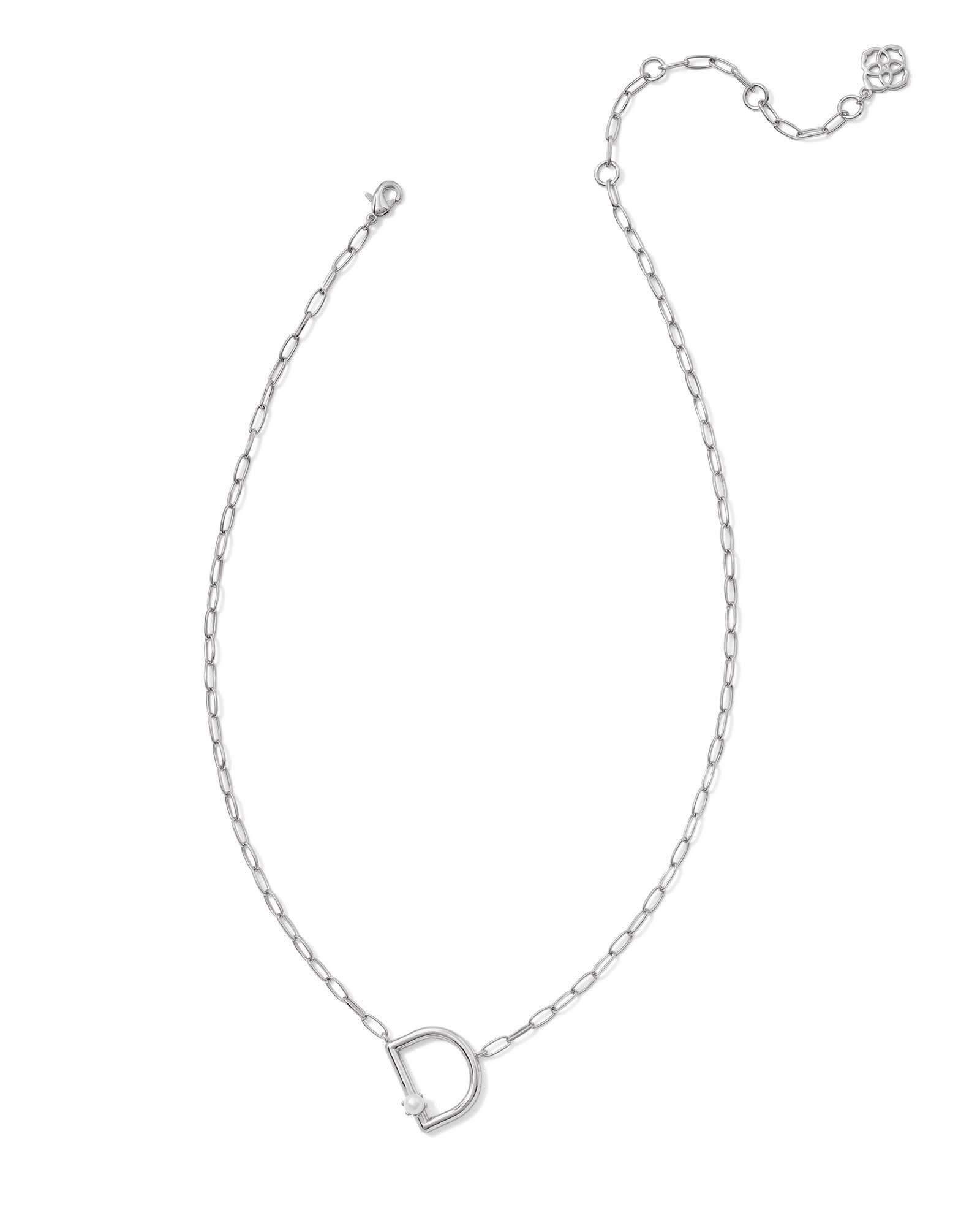 Pearl Silver Letter X Short Pendant Necklace in Freshwater Cultured Pearl Product Image