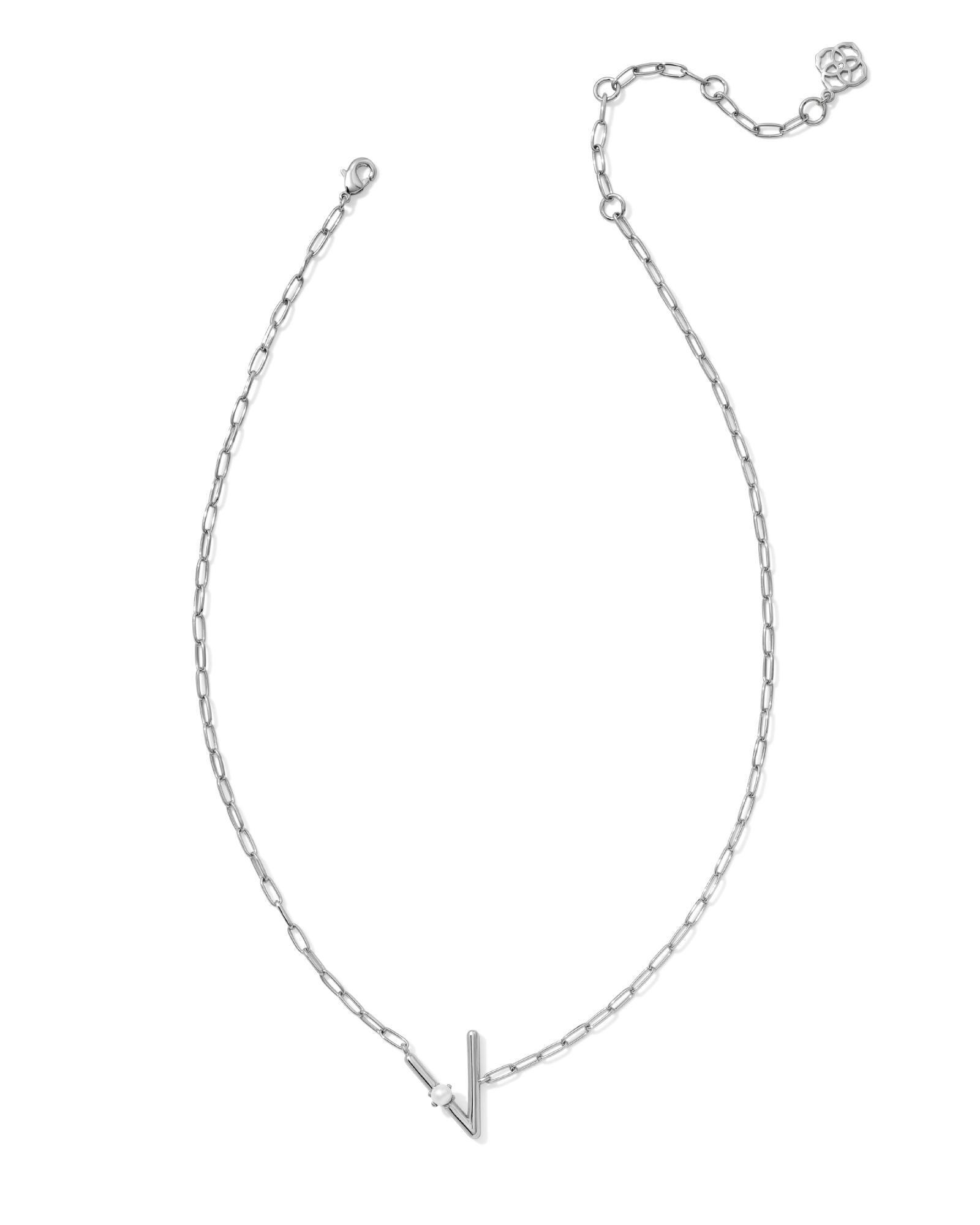 Pearl Silver Letter X Short Pendant Necklace in Freshwater Cultured Pearl Product Image