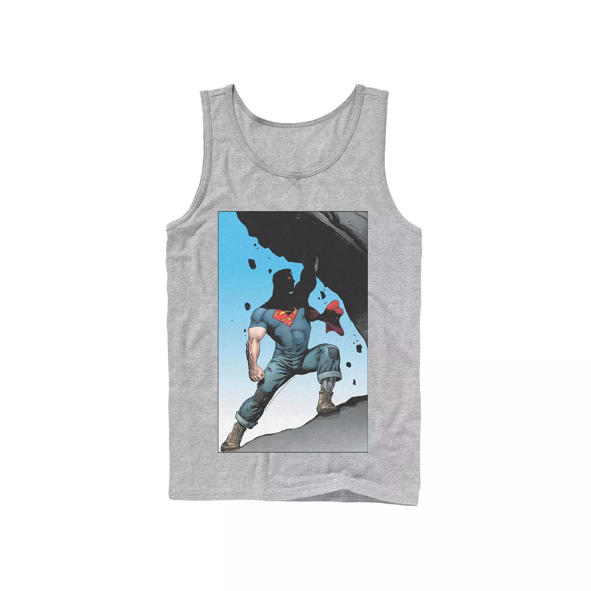 Men's DC Comics Superman Power Lift Comic Poster Tank Top, Size: Small, Blue Product Image