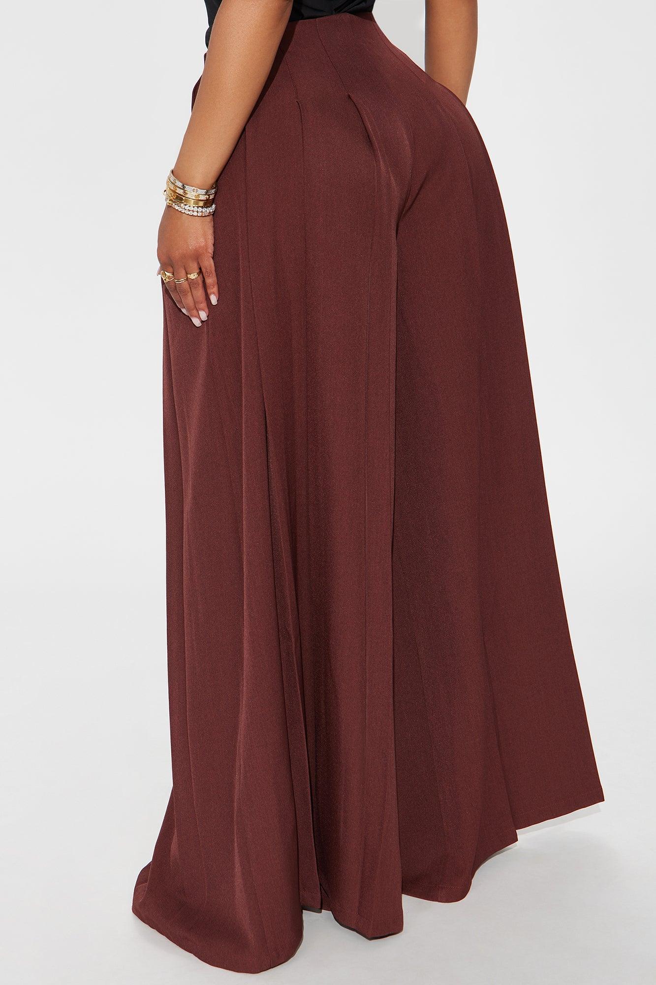 Florence Pleated Wide Leg Pant - Chocolate Product Image
