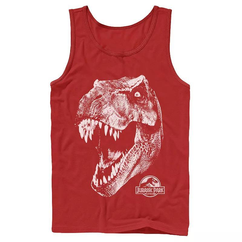 Men's Jurassic Park T-Rex White Head Roaring Tank Top, Size: XL, Black Product Image