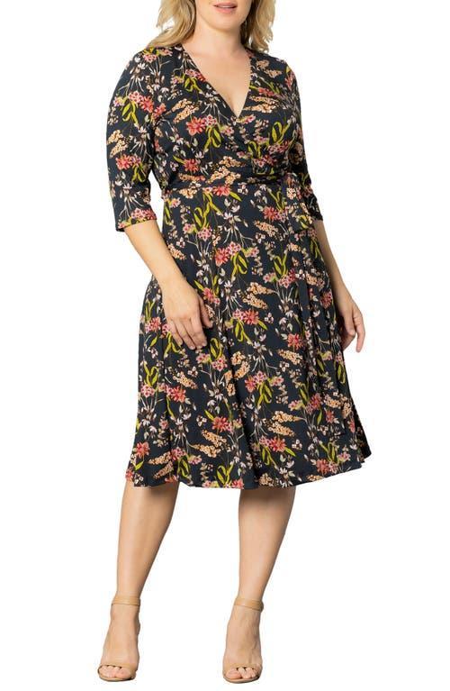 Womens Floral Wrap Midi-Dress Product Image