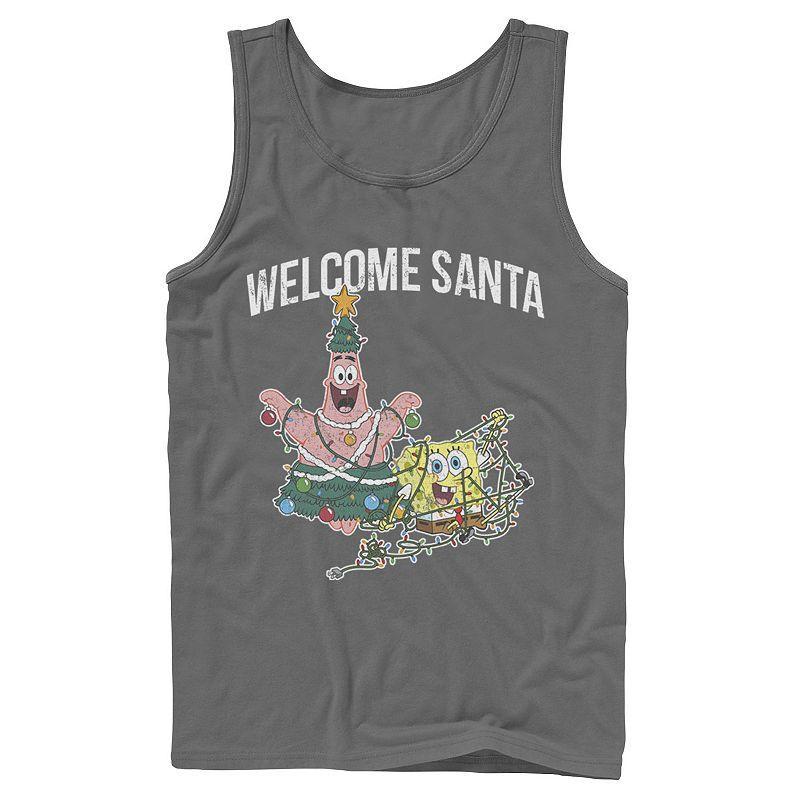 Men's Nickelodeon Spongebob Squarepants Patrick Star Welcome Santa Christmas Graphic Tank Top, Size: Small, Grey Product Image