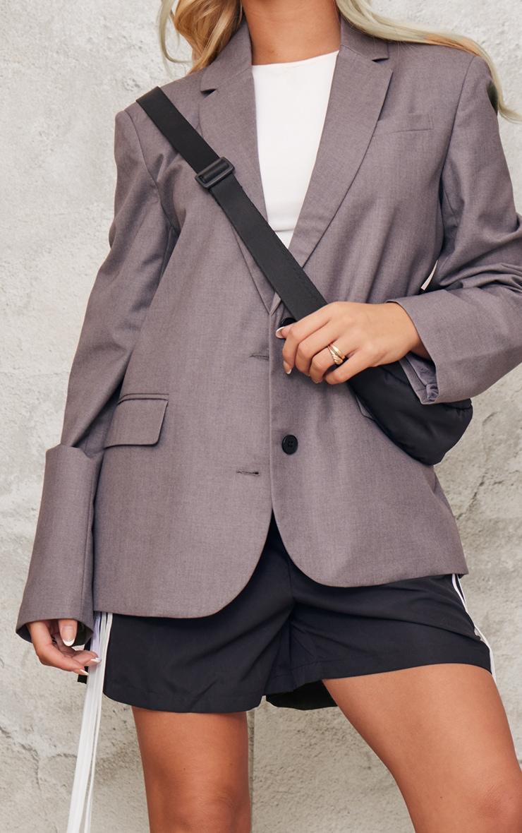 Charcoal Single Breasted Seam Detail Blazer Product Image