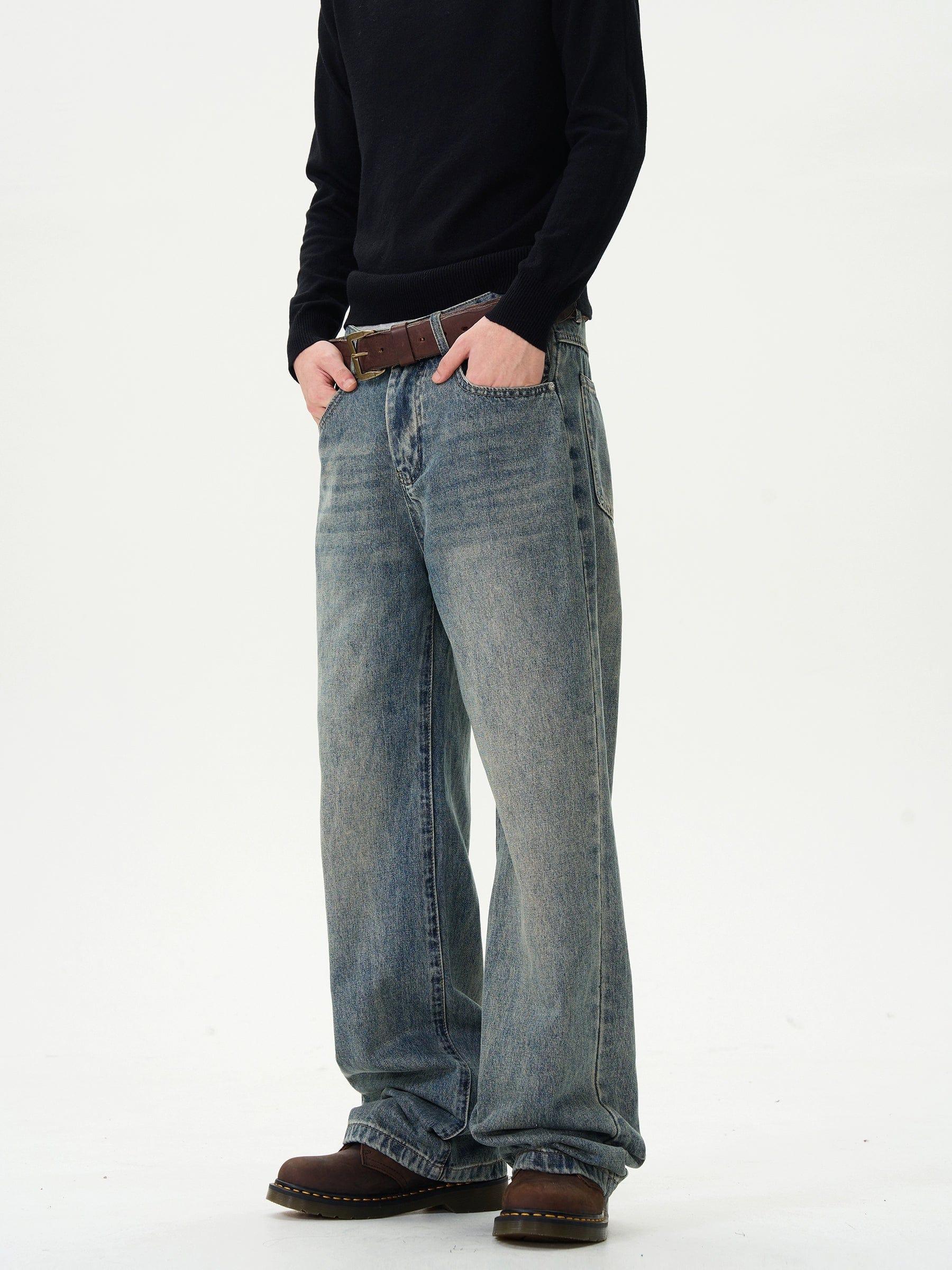 RT No. 12140 BLUE STRAIGHT DENIM JEANS Product Image