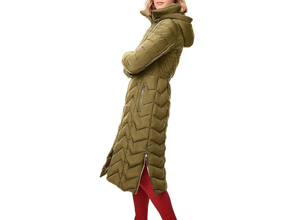 Bernardo Fashions Quilted Maxi Coat (Fig Leaf) Women's Clothing Product Image