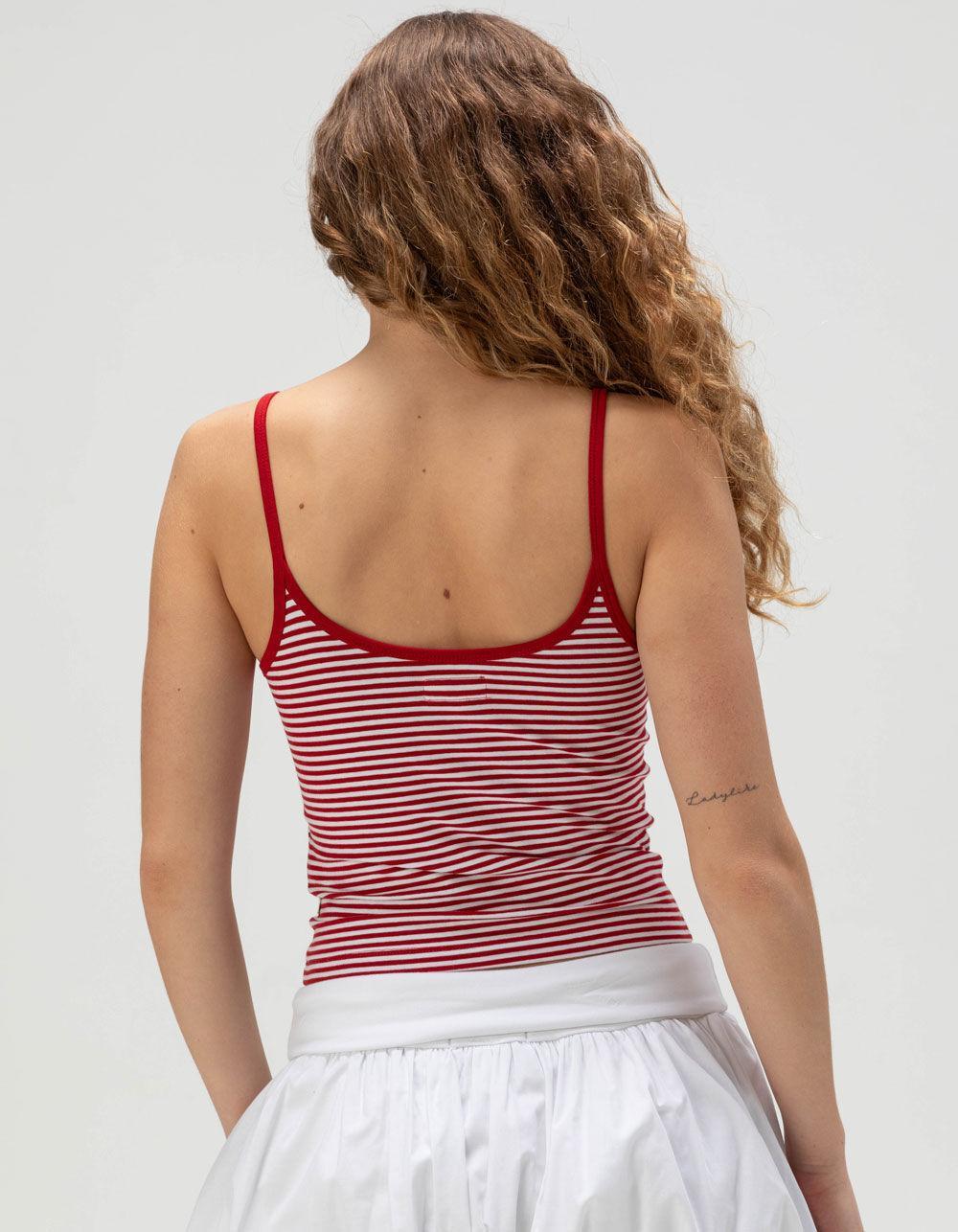 GUESS JEANS Embroidered Star Womens Tank Top - RED COMBO Product Image