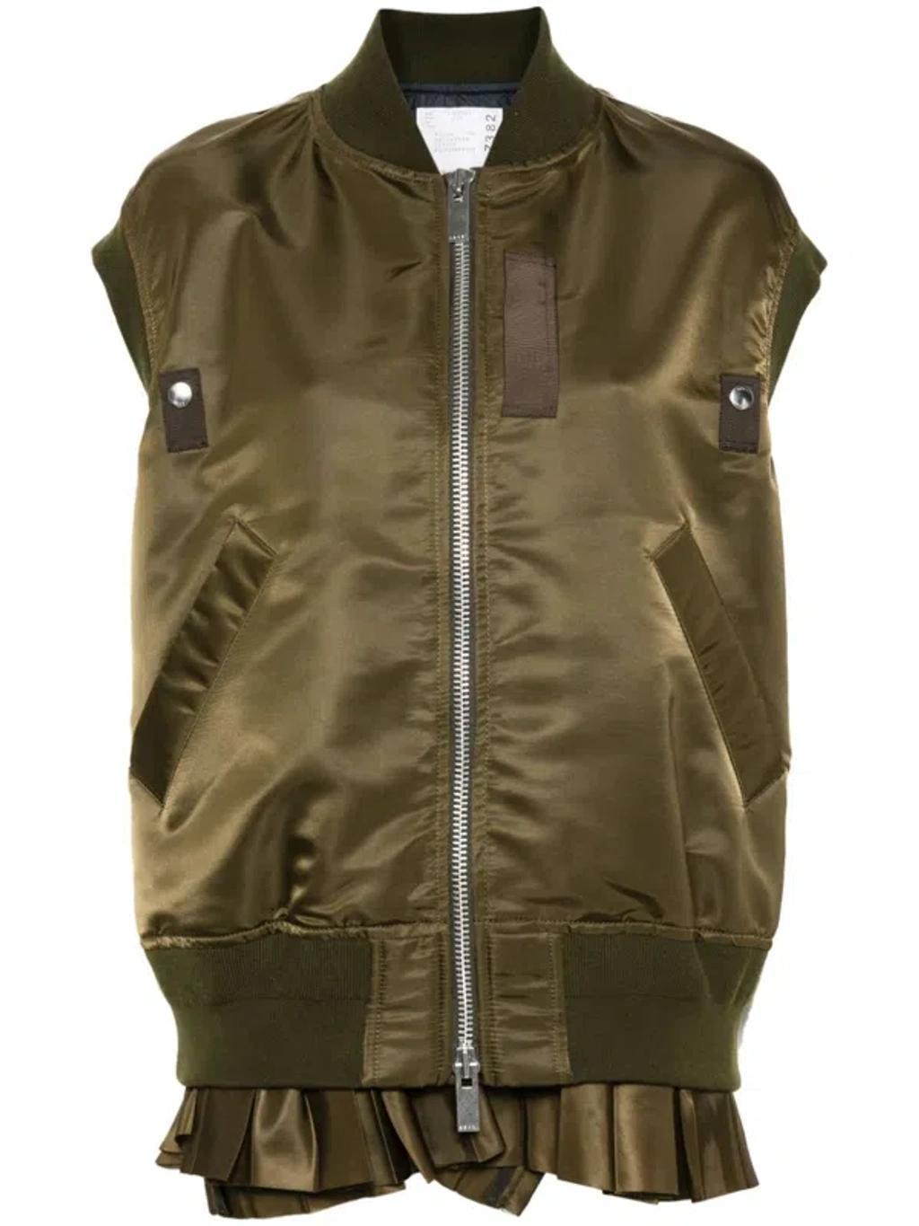 SACAI Twill Gilet In Green Product Image