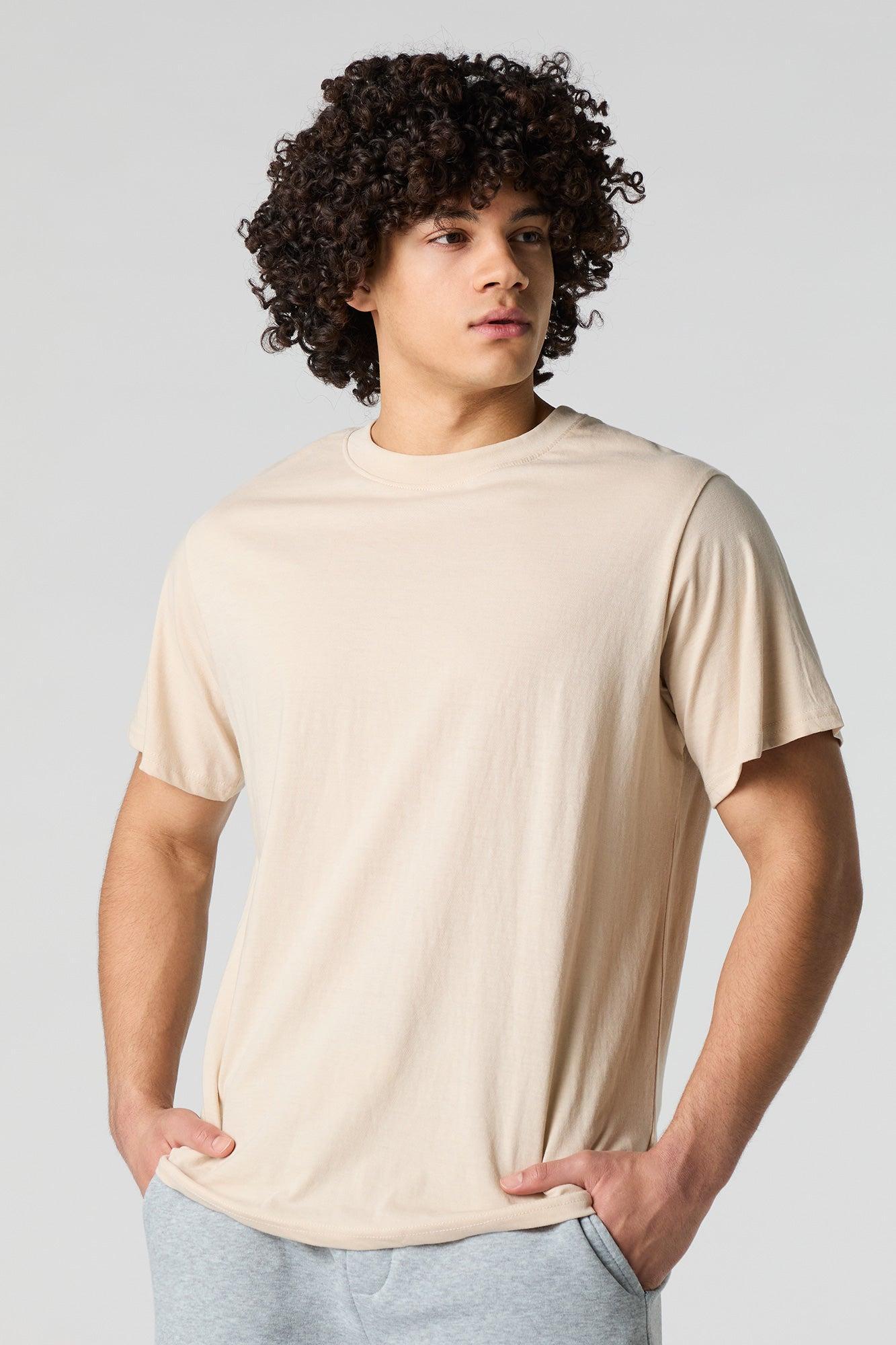 Solid Crewneck T-Shirt Male Product Image