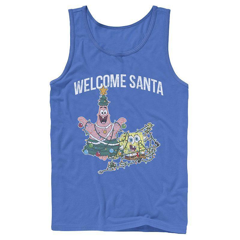 Men's Nickelodeon Spongebob Squarepants Patrick Star Welcome Santa Christmas Graphic Tank Top, Size: Small, Grey Product Image