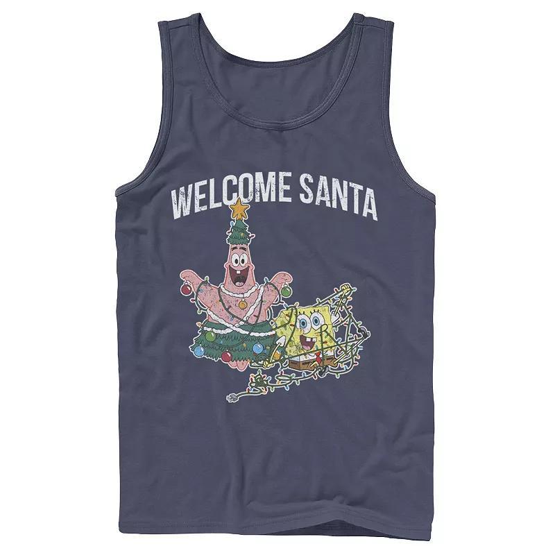 Men's Nickelodeon Spongebob Squarepants Patrick Star Welcome Santa Christmas Graphic Tank Top, Size: Small, Grey Product Image