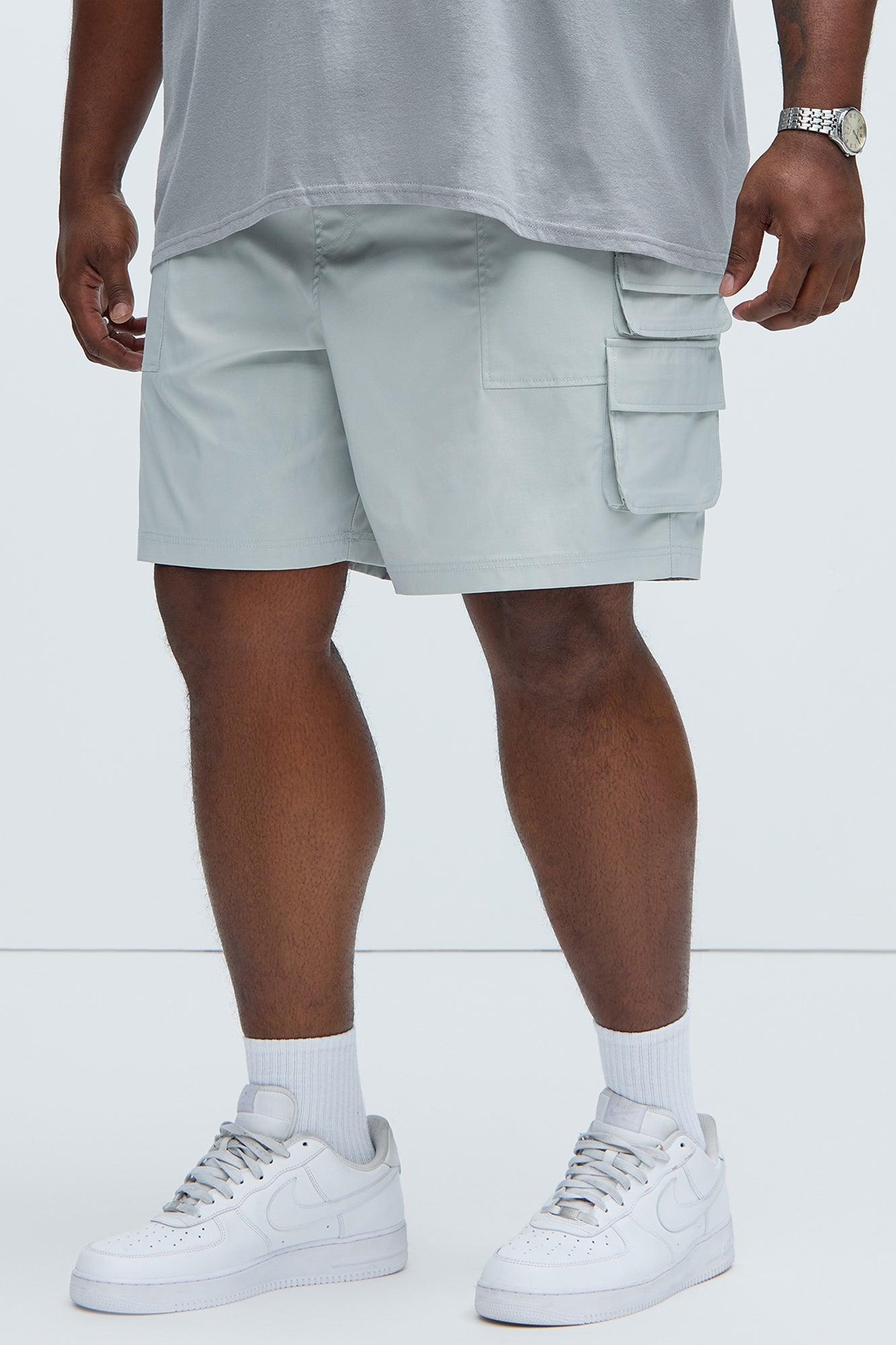 Catch Up Nylon Cargo Shorts - Grey Product Image