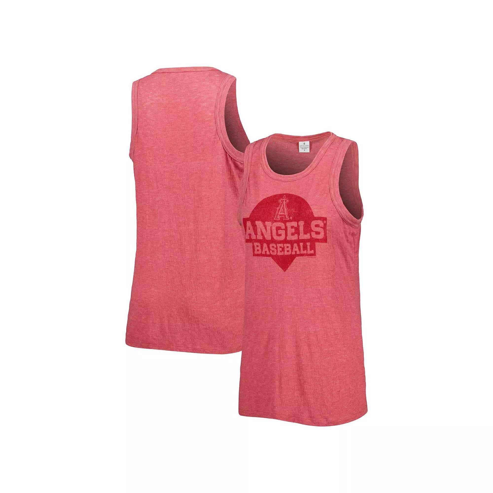 Women's Soft as a Grape Red Los Angeles Angels Tri-Blend Tank Top, Size: 2XL Product Image