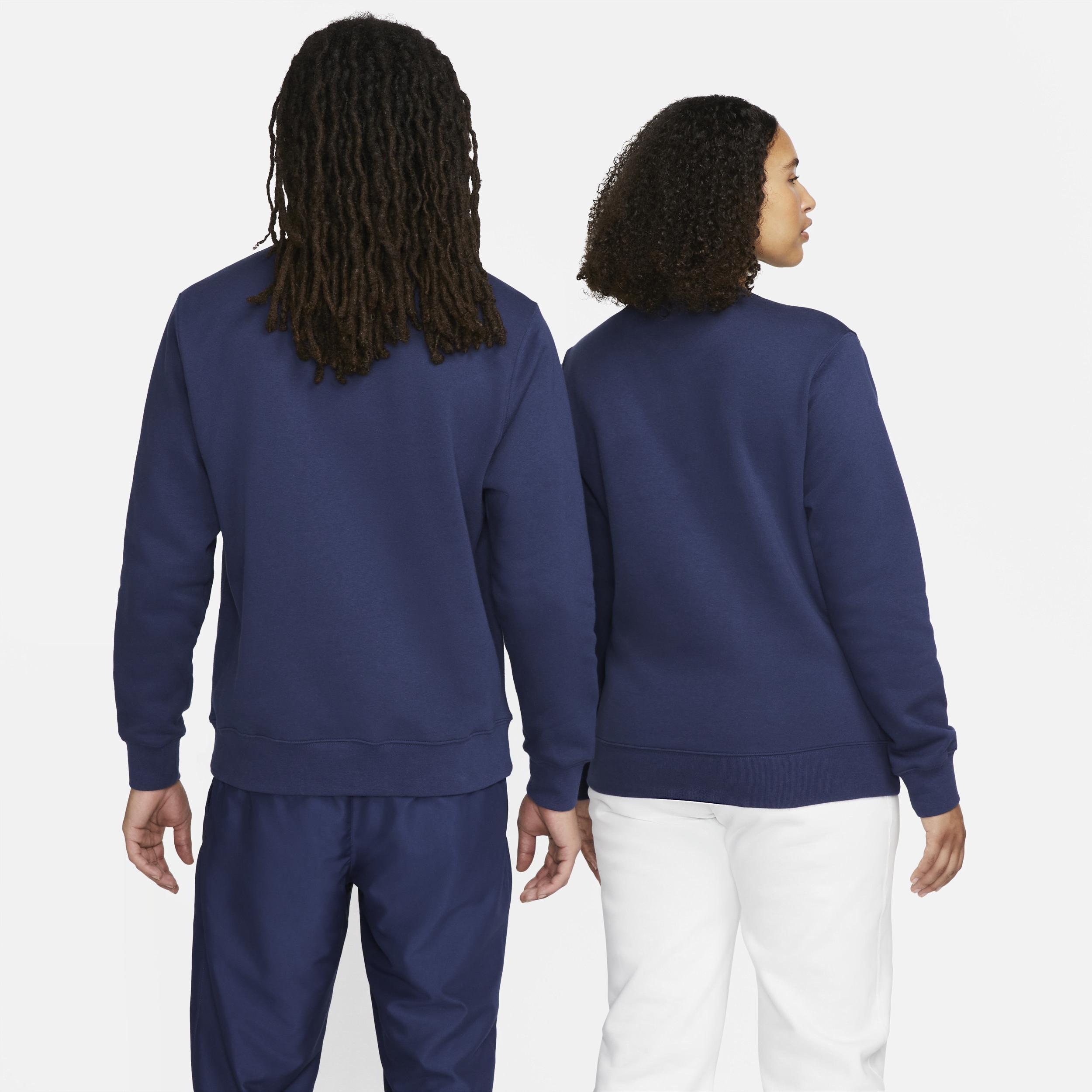 Men's Nike Club Fleece Crew, Size: XL, Black Navy White Product Image