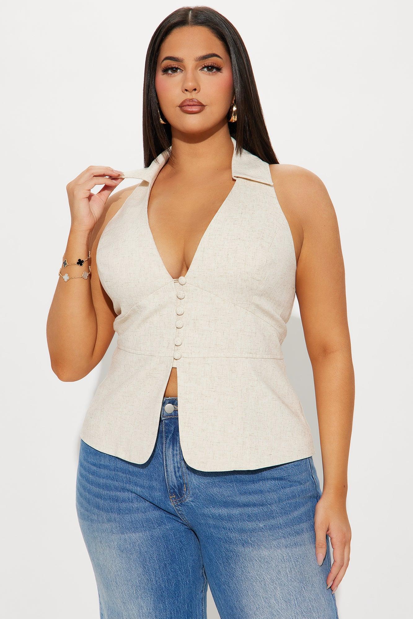 Instant Karma Vest Top - Taupe Product Image