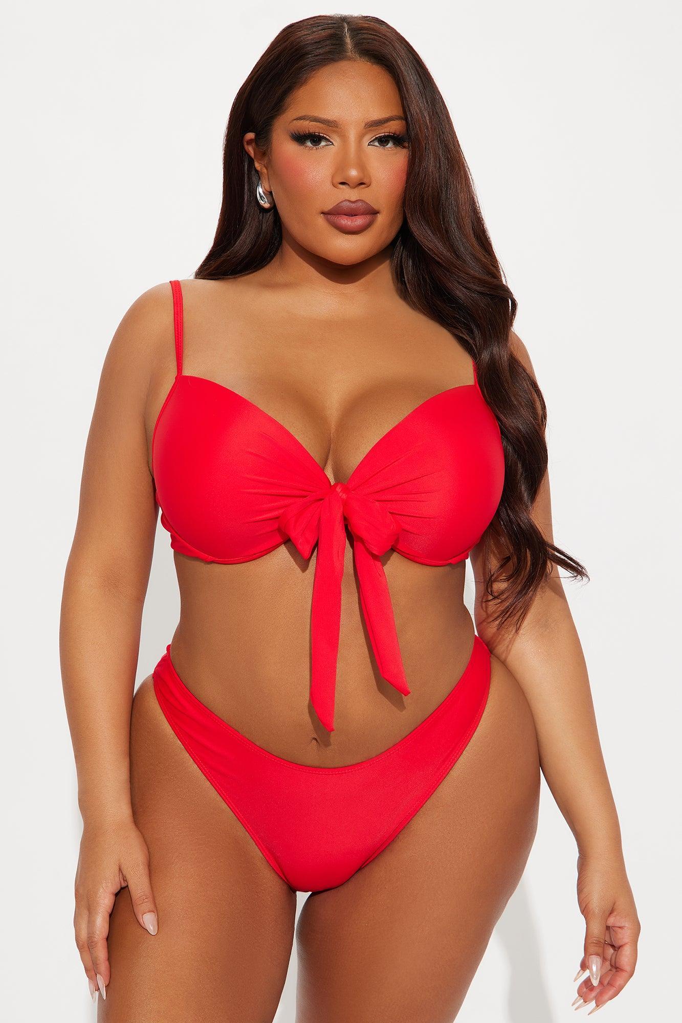 Levana Bra Cup 3 Piece Bikini Set - Red Product Image