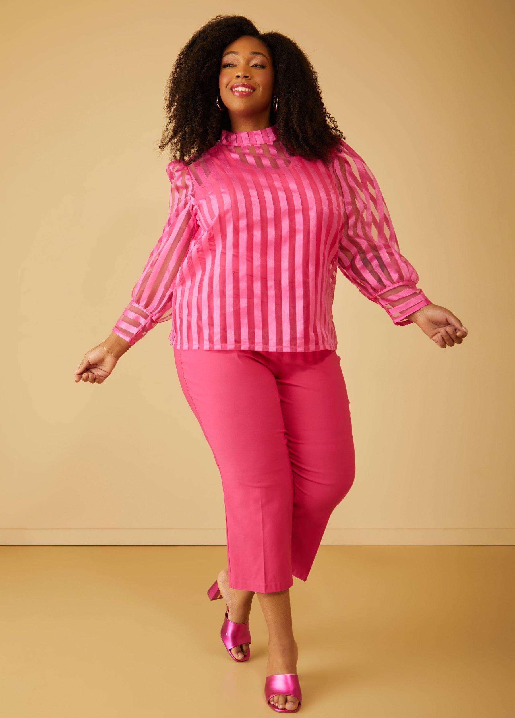 Striped Organza Blouse Female Product Image