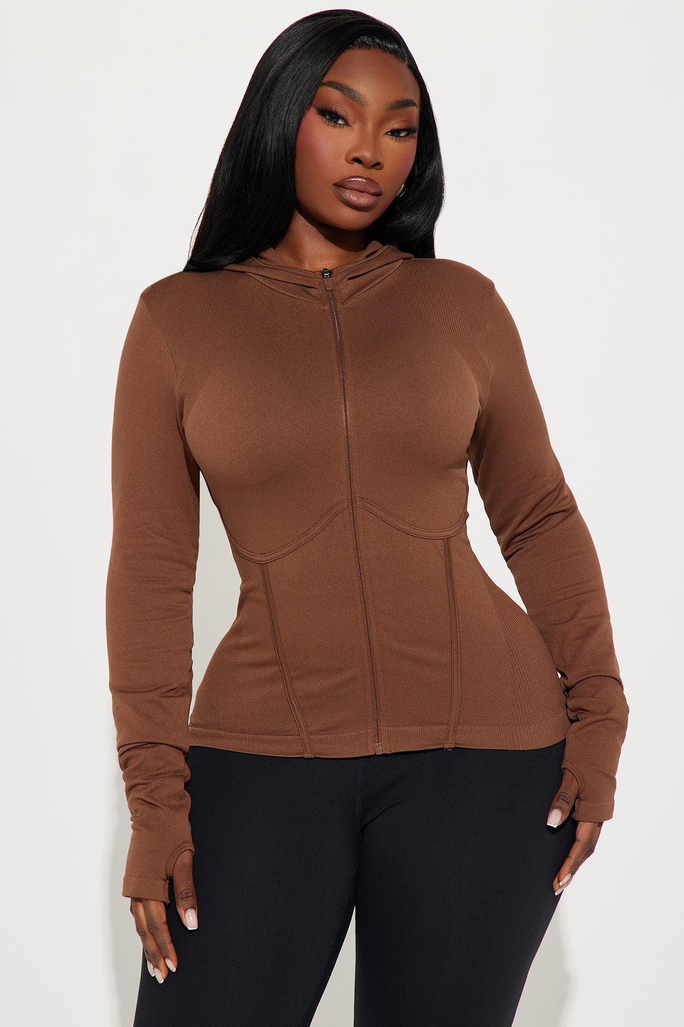 Your Next Move Seamless Active Jacket - Mocha Product Image
