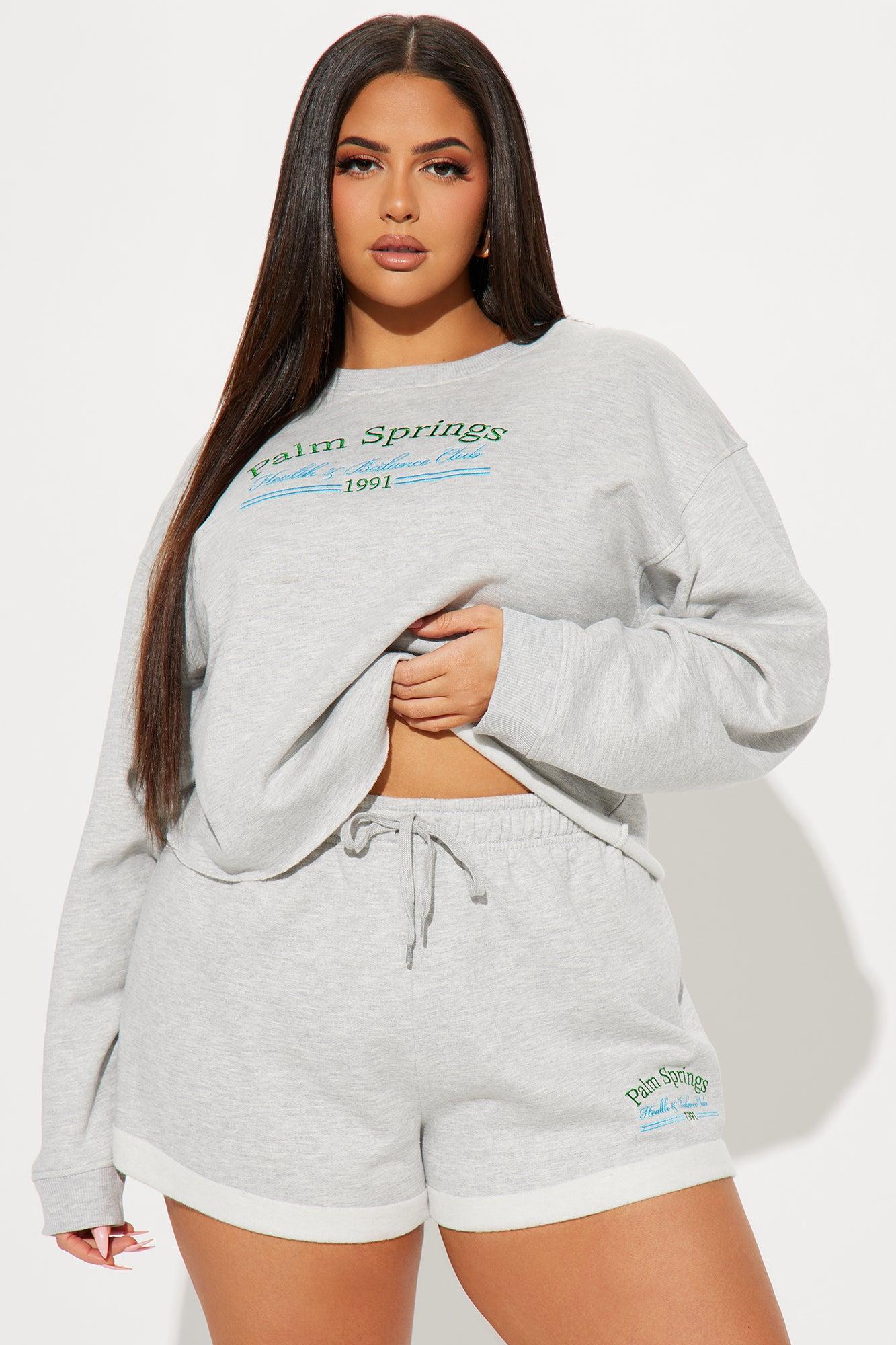Palm Springs Health Club Sweatshirt - Heather Grey Product Image