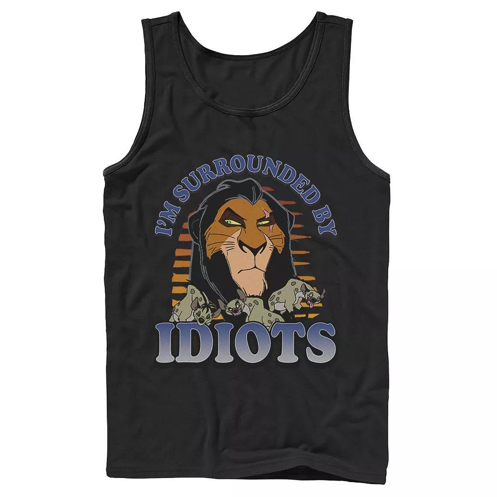 Disney's The Lion King Scar Men's Surrounded By Idiots Sunset Poster Tank Top, Size: XL, Black Product Image
