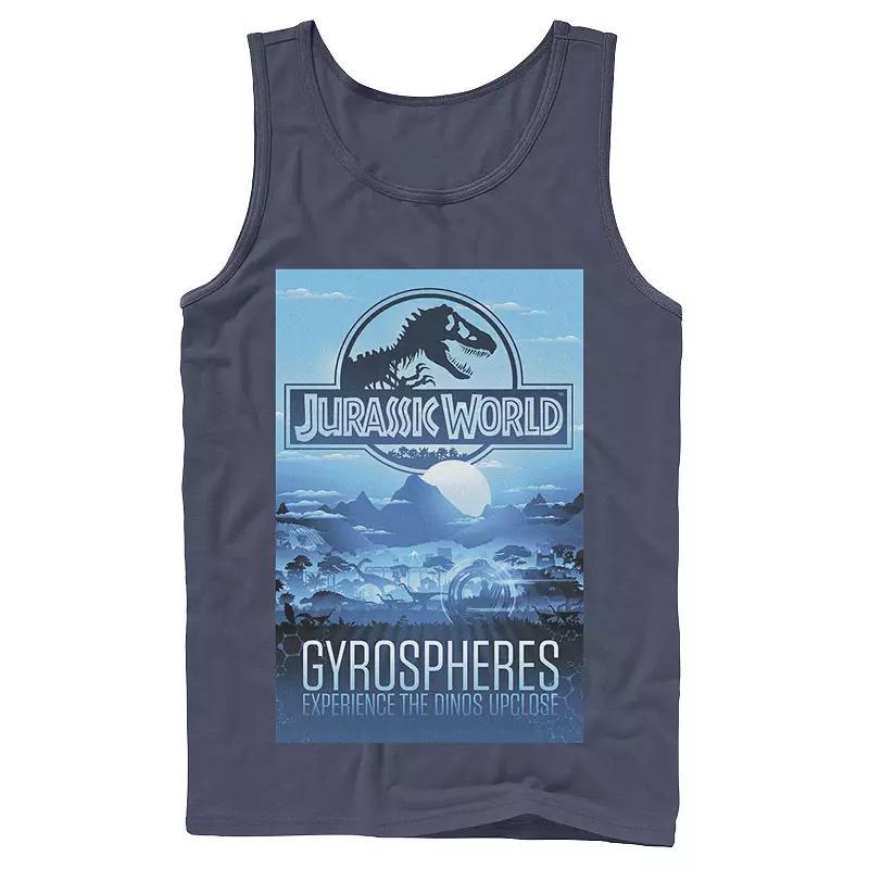 Men's Jurassic World Gyrospheres Tour Park Poster Graphic Tank Top, Size: XL, Black Product Image