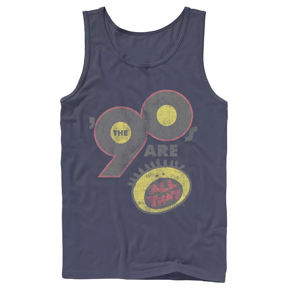 Mens Nickelodeon All That The Nineties Are Vintage Retro Graphic Tank Top Blue Product Image