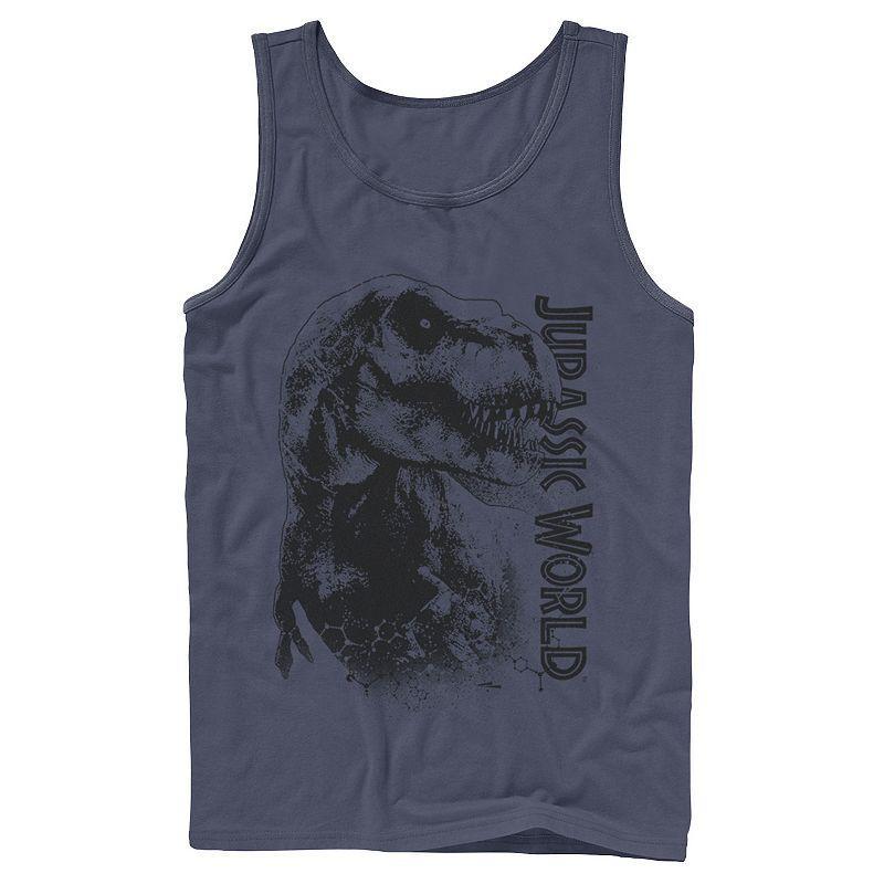 Men's Jurassic World T-Rex Close-Up Portrait Graphic Tank Top, Size: XL, Grey Product Image