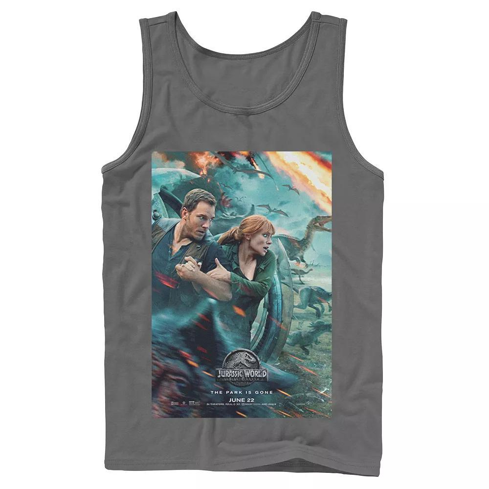 Men's Jurassic World Two Owen Claire Movie Poster Tank Top, Size: XL, Black Product Image