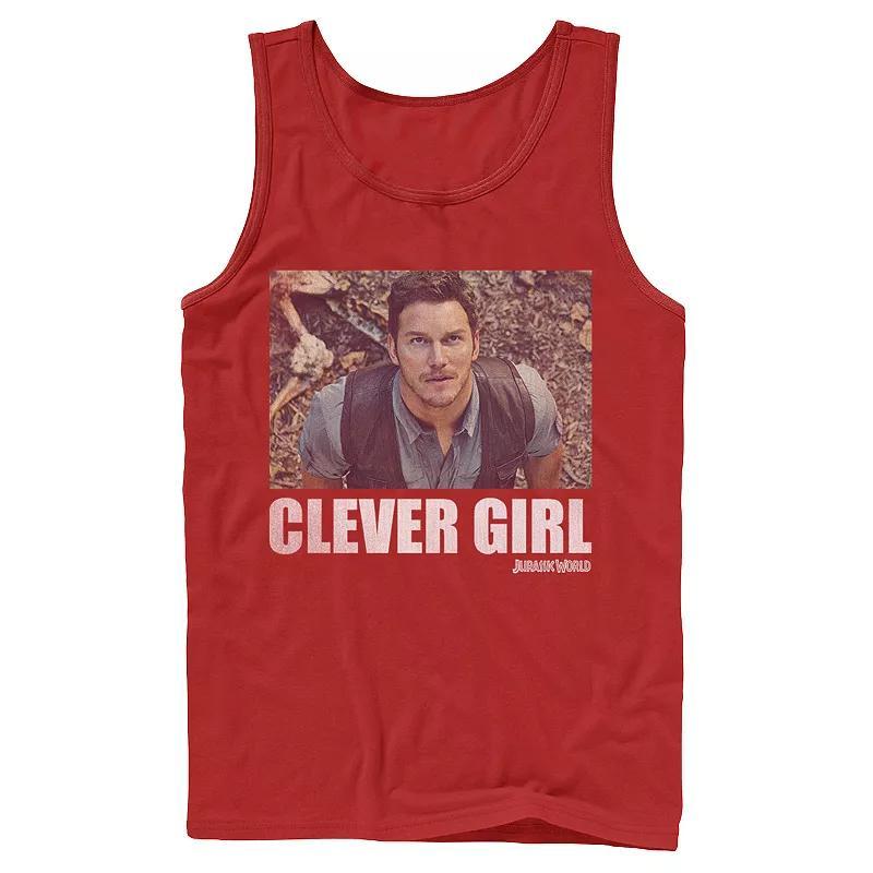 Men's Jurassic World Clever Girl Owen Movie Still Graphic Tank Top, Size: XL, Black Product Image