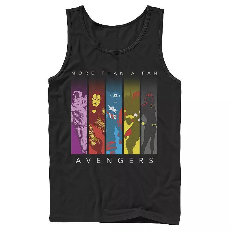Mens Marvel Avengers More Than A Fan Colorful Panel Silhouette Tank Top, Boys Product Image