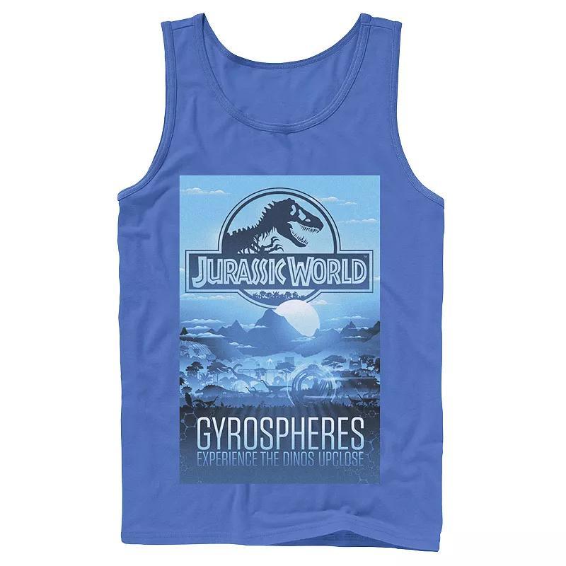 Men's Jurassic World Gyrospheres Tour Park Poster Graphic Tank Top, Size: XL, Black Product Image