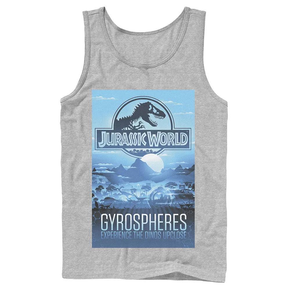 Men's Jurassic World Gyrospheres Tour Park Poster Graphic Tank Top, Size: XL, Black Product Image