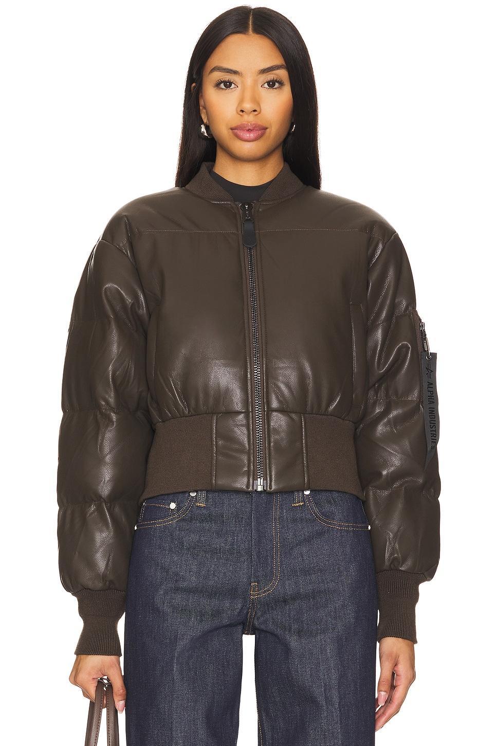 Sierra Faux Leather Short Puffer ALPHA INDUSTRIES Product Image