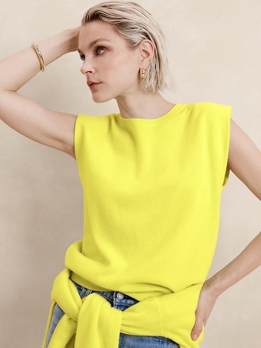 Cashmere Padded-Shoulder Top Product Image