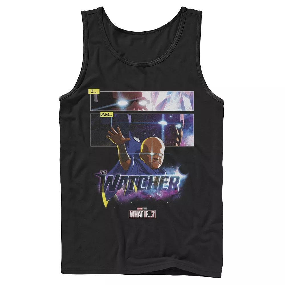Men's Marvel What If The Watcher Panel Poster Tank Top, Boy's, Size: XL, Black Product Image