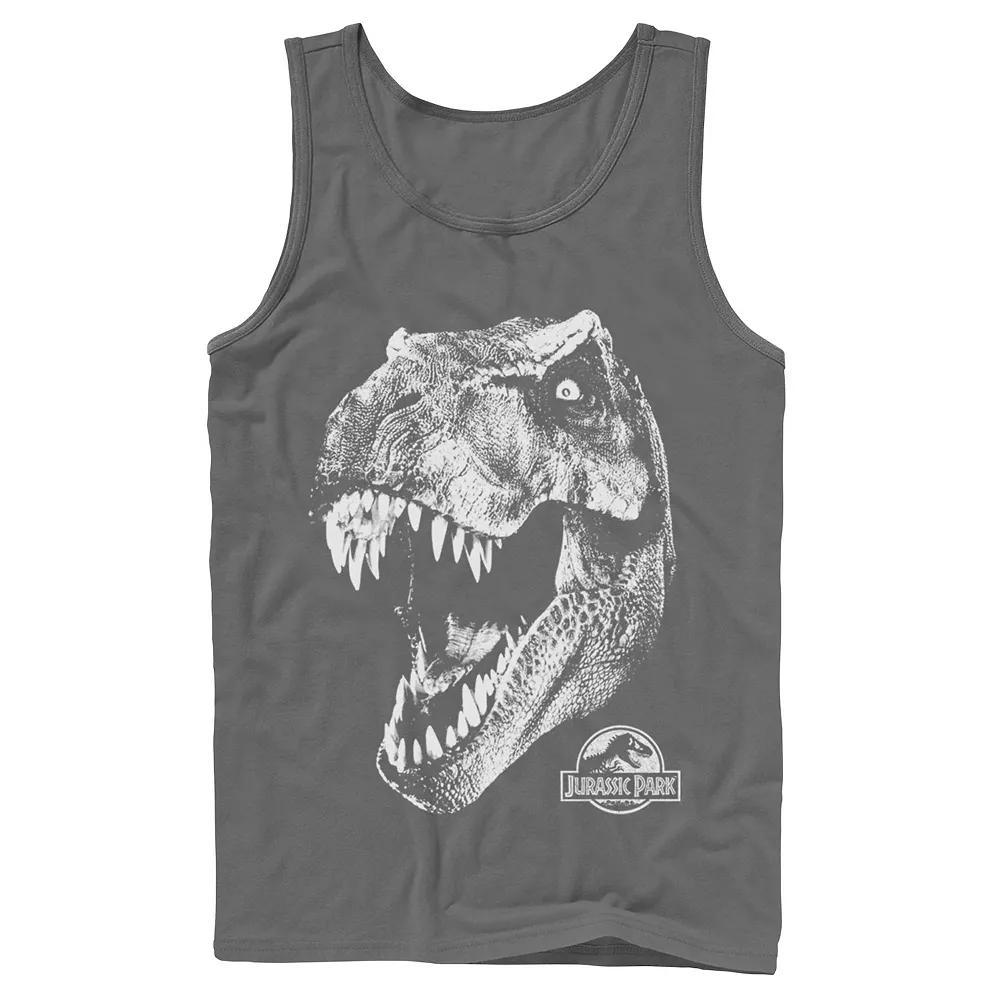 Men's Jurassic Park T-Rex White Head Roaring Tank Top, Size: XL, Black Product Image