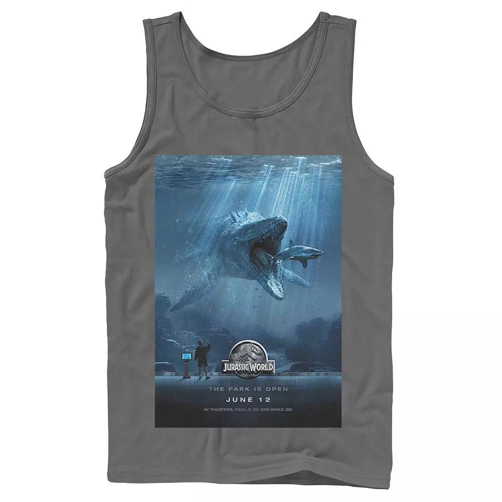 Men's Jurassic World Mosasaurus Movie Poster Tank Top, Size: Large, Black Product Image