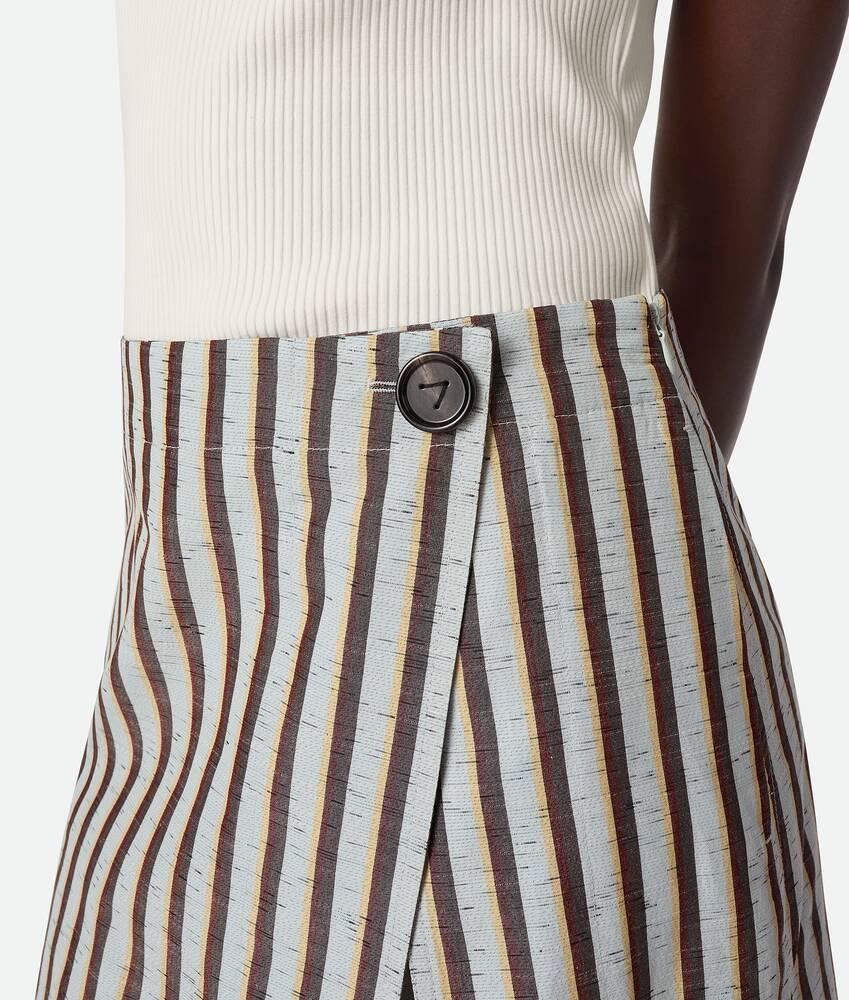 Women's Cotton And Linen Stripe Skirt in Cloud/fondant/lava Product Image