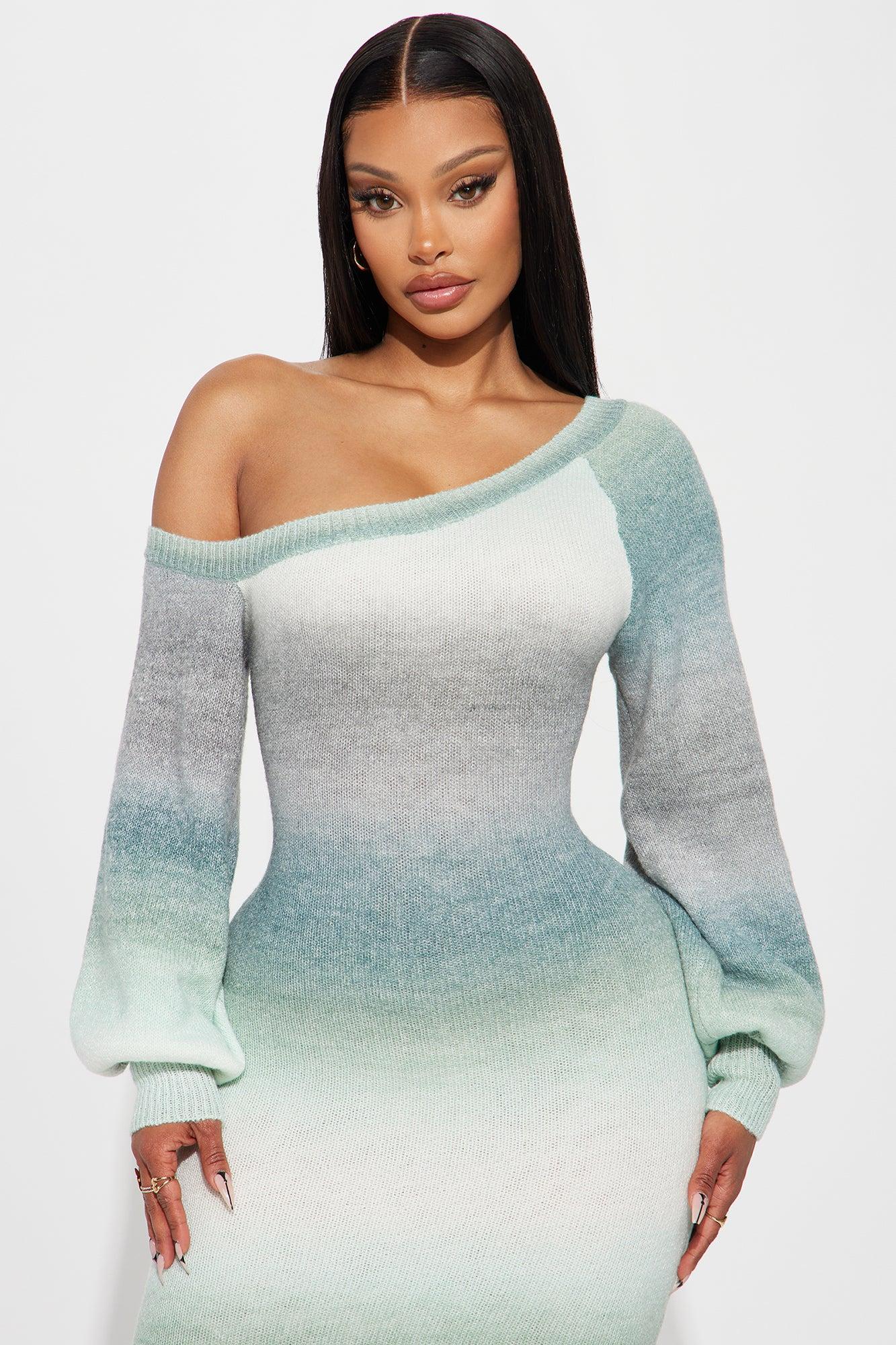 Shyanne Sweater Midi Dress - Green Product Image