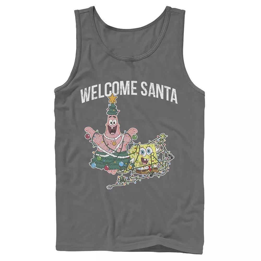 Men's Nickelodeon Spongebob Squarepants Patrick Star Welcome Santa Christmas Graphic Tank Top, Size: Small, Grey Product Image